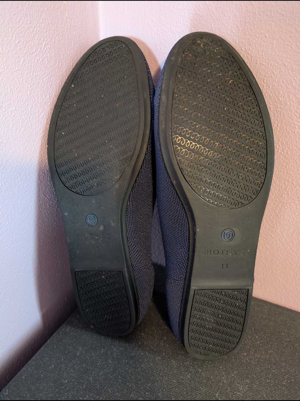 Rothy's Navy Slip-On Shoe - Comfortable Everyday Loafer - Picture 2 of 3